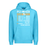 Ocean Blue funny plumber gifts   plumber hourly rate hoodie Premium Hoodie - linhVisuals