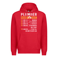 Red funny plumber gifts   plumber hourly rate hoodie Premium Hoodie - linhVisuals