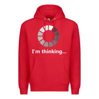 Red funny programmer i'm thinking t shirt Premium Hoodie - linhVisuals