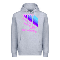 Heather Grey ohhhhh i wanna dance with somebody Premium Hoodie - linhVisuals