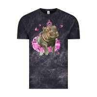 Cloud Black Baby Hippo With Tutu Vintage Tee - LillyAllenDesigns