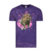 Cloud Purple Baby Hippo With Tutu Vintage Tee - LillyAllenDesigns