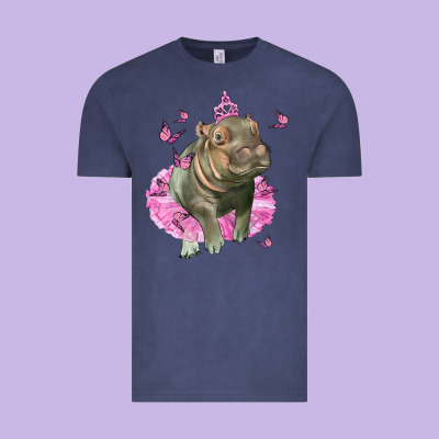 Baby Hippo With Tutu Vintage Tee Designed By Lillyallendesigns