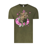 Vintage Olive Baby Hippo With Tutu Vintage Tee - LillyAllenDesigns