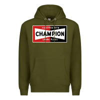 Army Green champion spark plugs company Premium Hoodie - linhVisuals