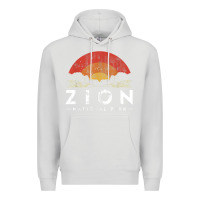 Dove Grey retro zion national park us vintage utah adventure hiking Premium Hoodie - linhVisuals