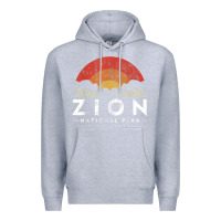Heather Grey retro zion national park us vintage utah adventure hiking Premium Hoodie - linhVisuals