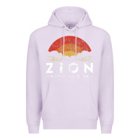 Lilac retro zion national park us vintage utah adventure hiking Premium Hoodie - linhVisuals