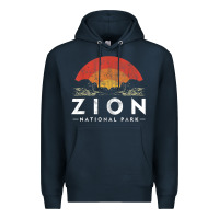 Navy retro zion national park us vintage utah adventure hiking Premium Hoodie - linhVisuals