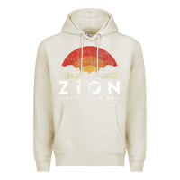 Oatmeal Heather retro zion national park us vintage utah adventure hiking Premium Hoodie - linhVisuals