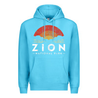Ocean Blue retro zion national park us vintage utah adventure hiking Premium Hoodie - linhVisuals