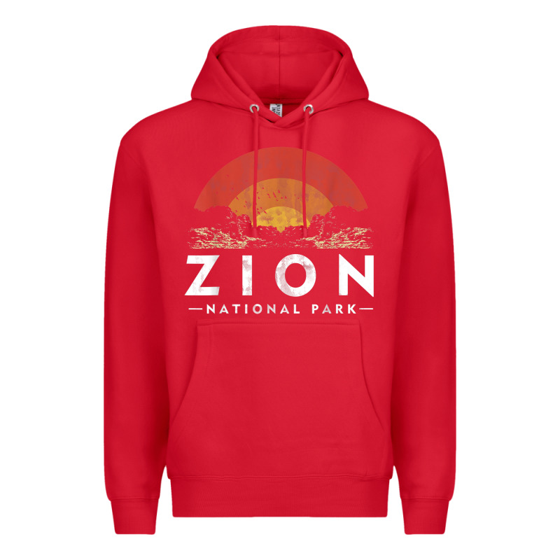 Retro Zion National Park Us Vintage Utah Adventure Hiking Premium Hoodie by linhVisuals | Teevron