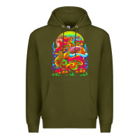 Army Green psychedelic t  shirt psychedelic dream t  shirt Premium Hoodie - linhVisuals