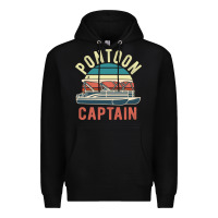 Black pontoon captain vintage boating party funny gift for pontooning lover Premium Hoodie - linhVisuals