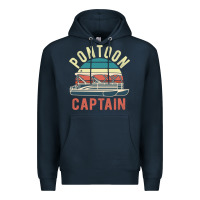 Navy pontoon captain vintage boating party funny gift for pontooning lover Premium Hoodie - linhVisuals