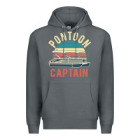 Rock pontoon captain vintage boating party funny gift for pontooning lover Premium Hoodie - linhVisuals