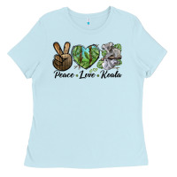 Baby Blue peace love koala Ladies Tee - LillyAllenDesigns