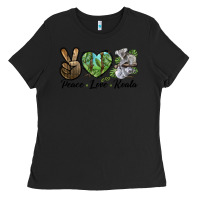 Black peace love koala Ladies Tee - LillyAllenDesigns