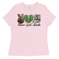 Bubblegum Pink peace love koala Ladies Tee - LillyAllenDesigns
