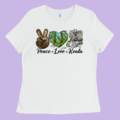 Peace Love Koala Ladies Tee Designed By Lillyallendesigns