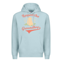 Blue Mist respect the groundhog happy groundhog day vintage Premium Hoodie - linhVisuals