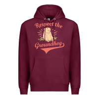 Burgundy respect the groundhog happy groundhog day vintage Premium Hoodie - linhVisuals