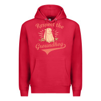 Cardinal respect the groundhog happy groundhog day vintage Premium Hoodie - linhVisuals
