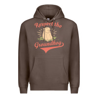 Coffee respect the groundhog happy groundhog day vintage Premium Hoodie - linhVisuals