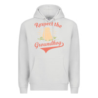 Dove Grey respect the groundhog happy groundhog day vintage Premium Hoodie - linhVisuals