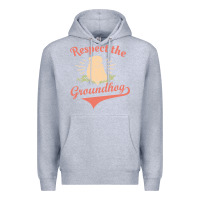 Heather Grey respect the groundhog happy groundhog day vintage Premium Hoodie - linhVisuals