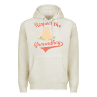 Oatmeal Heather respect the groundhog happy groundhog day vintage Premium Hoodie - linhVisuals