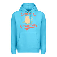 Ocean Blue respect the groundhog happy groundhog day vintage Premium Hoodie - linhVisuals