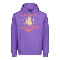 Purple respect the groundhog happy groundhog day vintage Premium Hoodie - linhVisuals