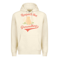 Sandshell respect the groundhog happy groundhog day vintage Premium Hoodie - linhVisuals