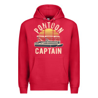 Cardinal retro pontoon captain of the boat funny river cruising gift for pontoo Premium Hoodie - linhVisuals