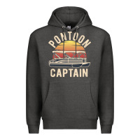 Charcoal Heather retro pontoon captain of the boat funny river cruising gift for pontoo Premium Hoodie - linhVisuals