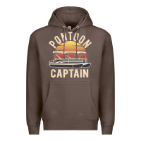 Coffee retro pontoon captain of the boat funny river cruising gift for pontoo Premium Hoodie - linhVisuals