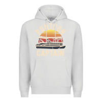 Dove Grey retro pontoon captain of the boat funny river cruising gift for pontoo Premium Hoodie - linhVisuals