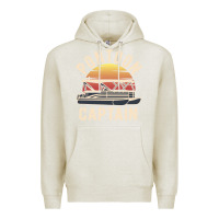 Oatmeal Heather retro pontoon captain of the boat funny river cruising gift for pontoo Premium Hoodie - linhVisuals