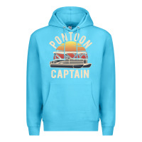 Ocean Blue retro pontoon captain of the boat funny river cruising gift for pontoo Premium Hoodie - linhVisuals