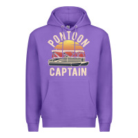 Purple retro pontoon captain of the boat funny river cruising gift for pontoo Premium Hoodie - linhVisuals
