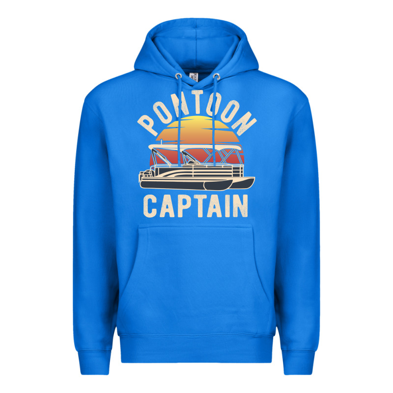 Retro Pontoon Captain Of The Boat Funny River Cruising Gift For Pontoo Premium Hoodie by linhVisuals | Teevron