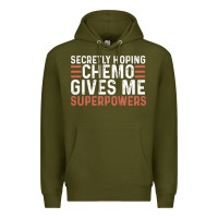 Army Green secretly hoping chemo gives me superpowers cancer awareness gifts Premium Hoodie - linhVisuals