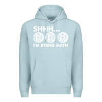 Blue Mist shhh i'm doing math gym funny bodybuilding weightlifting humor quote Premium Hoodie - linhVisuals