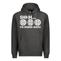 Charcoal Heather shhh i'm doing math gym funny bodybuilding weightlifting humor quote Premium Hoodie - linhVisuals