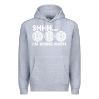 Heather Grey shhh i'm doing math gym funny bodybuilding weightlifting humor quote Premium Hoodie - linhVisuals