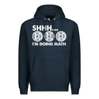 Navy shhh i'm doing math gym funny bodybuilding weightlifting humor quote Premium Hoodie - linhVisuals