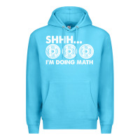 Ocean Blue shhh i'm doing math gym funny bodybuilding weightlifting humor quote Premium Hoodie - linhVisuals