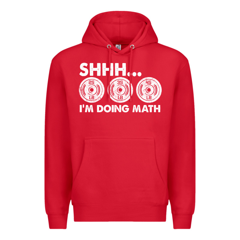 Shhh I'm Doing Math Gym Funny Bodybuilding Weightlifting Humor Quote Premium Hoodie by linhVisuals | Teevron