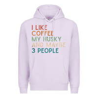 Lilac siberian husky dog i like coffee my husky and maybe 3 people vintage d Premium Hoodie - linhVisuals